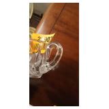 Antique American Brilliant Period Crystal Sugar and Creamer set by Thornhill Glass