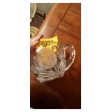 Antique American Brilliant Period Crystal Sugar and Creamer set by Thornhill Glass