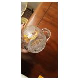 Antique American Brilliant Period Crystal Sugar and Creamer set by Thornhill Glass