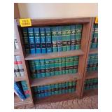 Wood Bookshelf with American Jurisprudence 2d Index and Books 1-34A