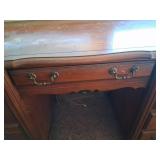 Sturdy Wood Desk with Multiple Drawers and Handles