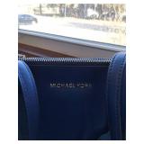 Blue Michael Kors Handbag with Silver Accents