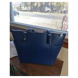 Blue Michael Kors Handbag with Silver Accents