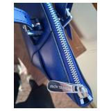 Blue Michael Kors Handbag with Silver Accents