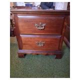 Dark Brown Wooden Bedroom Set with Brass Accent Metal