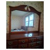 Dark Brown Wooden Bedroom Set with Brass Accent Metal