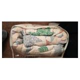 Vintage Handmade Star Quilt with a Diamond Border, likely in pastel floral patterns