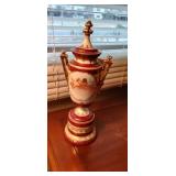 Antique Vienna-style Porcelain Gilt Covered Vase or Urn