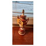 Antique Vienna-style Porcelain Gilt Covered Vase or Urn