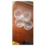 Set of Bohemia Crystal Glasses with Gold Trim and Floral Etched Designs