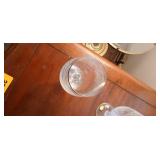 Set of Bohemia Crystal Glasses with Gold Trim and Floral Etched Designs