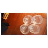 Set of Bohemia Crystal Glasses with Gold Trim and Floral Etched Designs