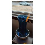 Colony Italy Smokey Glass Pitcher with Metal Silver-plate Trim