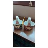 Vintage Porcelain Cat Trinket Baskets
