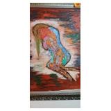 Framed Abstract Oil Painting of a Woman