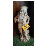 Vintage Marwal Ind Inc Chalkware Fisherman Sculpture 18" Tall