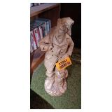 Vintage Marwal Ind Inc Chalkware Fisherman Sculpture 18" Tall