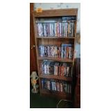 Bookshelf of Movie DVDs, Including Classic Movies