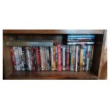 Bookshelf of Movie DVDs, Including Classic Movies