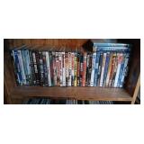 Bookshelf of Movie DVDs, Including Classic Movies
