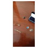 Swank Gold-Toned Tie Clip and “The American Academy of Neurological and Orthopedic Surgeons” Pins Set