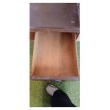 Sturdy Wooden Desk with Drawers with Black Handles for Storage