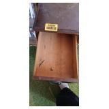 Sturdy Wooden Desk with Drawers with Black Handles for Storage