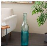 Tall Green, Blue, and Orange Glass Bottles Collection, 5 Vases - Retail: $250