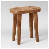 Woodland Tall Carved Wood Table Brown - Thresholdâ¢: Oval Farmhouse Accent Table/Chair, No Assembly Required - Retail: $95