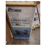 Peakform 5pc Folding Table Set Black: Vinyl Padded, Space-Saving Storage, No Tools Assembly - Retail: $115