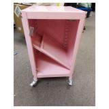 Pink Metal Rolling Storage Cabinet - Retail: $75