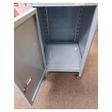 Blue Metal Filing Cabinet with Wheels - Retail: $75