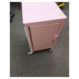 Pink Metal Rolling Storage Cabinet - Retail: $75