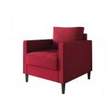 Modern Red Linen Accent Chair C373CR - Retail: $299