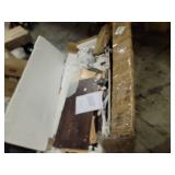 60\" Buffet Sideboard Cabinet, Fluted Coffee Bar Table with 3 Drawers & 4 Doors, Modern Sideboard for Dining Room, Living Room, Dark Walnut - Retail: $489