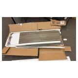 Garvee 65 in TV Stand Console Table with Sliding Barn Doors Adjustable - Retail: $230