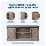 Garvee 65 in TV Stand Console Table with Sliding Barn Doors Adjustable - Retail: $230
