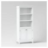 72\" Carson 5 Shelf Bookcase with Doors White - Thresholdâ¢: Sturdy Storage, Traditional Style - Retail: $300