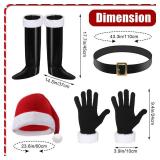 Liitrsh 6 Pcs Santa Claus Costume for Men Christmas Outfit Vest Tops Santa Hat Pant Gloves Belt Shoe Covers for Cosplay (Small) Retail: $46