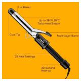 Conair Instant Heat 1-Inch Curling Iron, 1-Inch Barrel Produces Classic Curls, Hair Curler for Short, Medium, and Long Hair, 25 Heat Setting Curling Iron, Black - Retail: $16