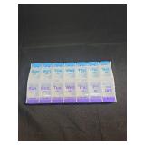 EZY DOSE Push Button (7-Day) Pill Case, Medicine Planner, Daily Vitamin Organizer, 2 Times a Day AM/PM, X-Large Compartments, Arthritis Friendly, Easy to use, Clear Lids, Purple and Blue, BPA Free - R