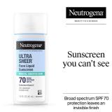 Neutrogena Ultra Sheer Liquid Mineral Sunscreen For Face, Lightweight, Broad Spectrum SPF 70 Facial Sunscreen for Sensitive Skin Leaves a Silky, Non-Greasy Finish, Oxybenzone-Free Sun Care, 1.4 fl. oz