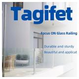 Tagifet Black Glass Railing Post,304 Stainless Steel Glass Railing Post: Sturdy and Durable, Suitable for Balustrade,Stairs, Deck,Balcony and Pool (Mid Post, 39.3 inch / 100 cm) Retail- $96 .
