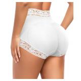 DERCA Butt Lifting Panties Padded Underwear for Women Booty Pads Butt Enhancer Lace Shapewear Panty (White,Medium) - Retail: $35