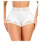 DERCA Butt Lifting Panties Padded Underwear for Women Booty Pads Butt Enhancer Lace Shapewear Panty (White,Medium) - Retail: $35