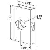 Prime-Line U 9551 Stainless Steel Lock and Door Reinforcement Plate for 1-3/4 In. Thick Doors, Stainless Steel Finish (Single Pack) - Retail: $9