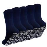 ZAKASA Non Slip Grip Socks - Non Skid Crew Grippy Socks for Men Women Anti Slip Grippers for Elderly Hospital Yoga Pilates - Retail: $13