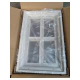 NeatiEase 4 Pcs Garage Door Windows, Replacement Vinyl Windows Inserts Kit with UV Resistant Resin Glass for Exterior Garage Doors (Cross Design) - Retail: $200