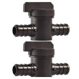 SharkBite 1/2 Inch Poly Crimp Ball Valve, Pack of 2, PEX Pipe, PE-RT, 24606Z2 - Retail: $16