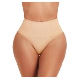 JELLYOGA Thong Shapewear for Women Tummy Control Body Shaper Panties Girdle Seamless High Waist Shaping Underwear (Nude, S) - Retail: $15